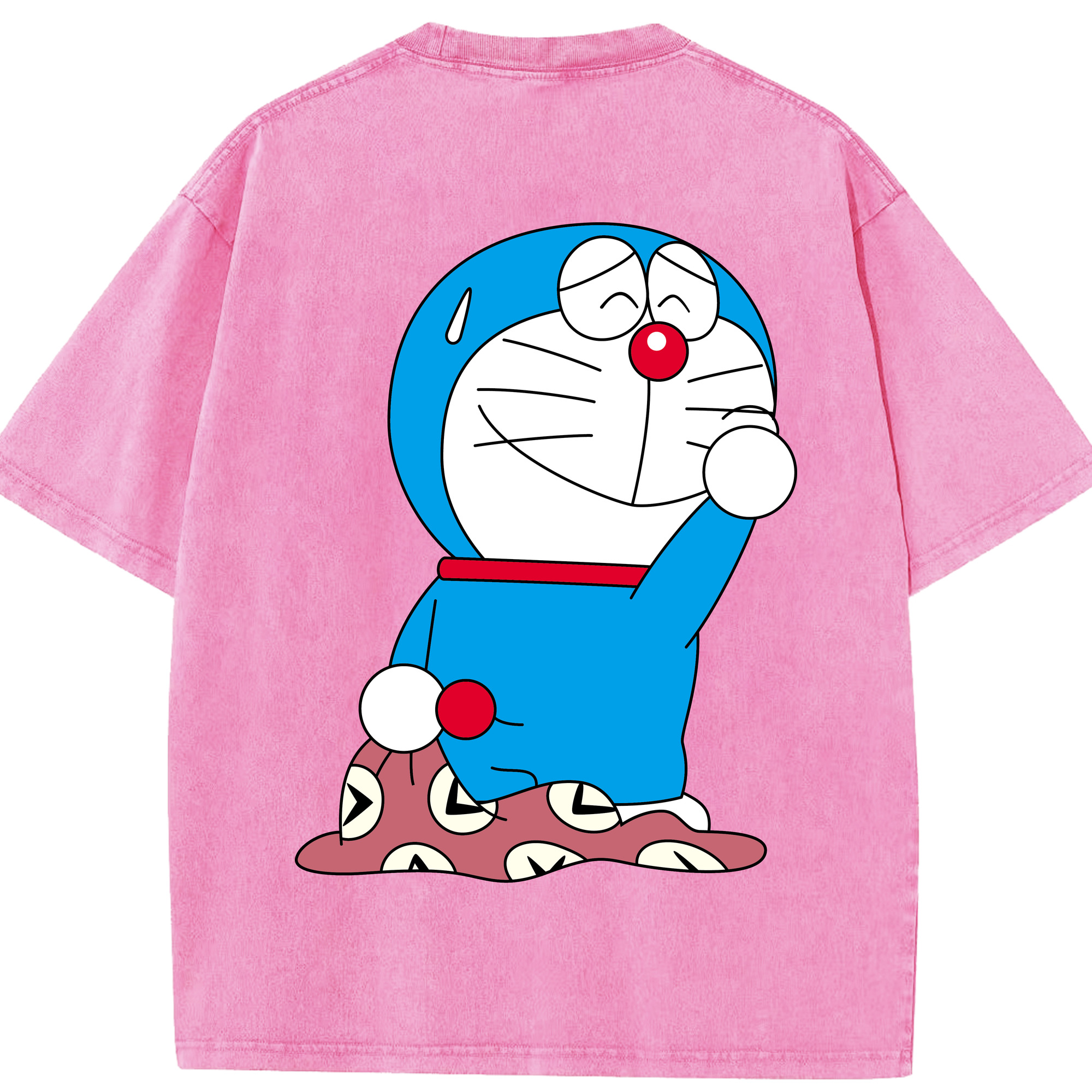 （画像用） ドラえもん Doraemon 綿100% ヴィンテージ風 半袖Tシャツ（背面プリント）